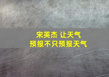 宋英杰 让天气预报不只预报天气